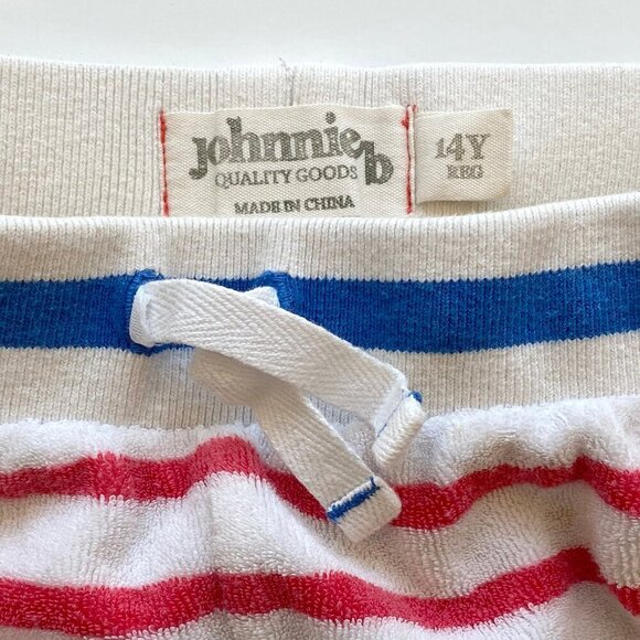 Boden Jonnie B Girls Terry Cloth Towelling Shorts Size 14 White Pink Striped - Picture 3 of 8
